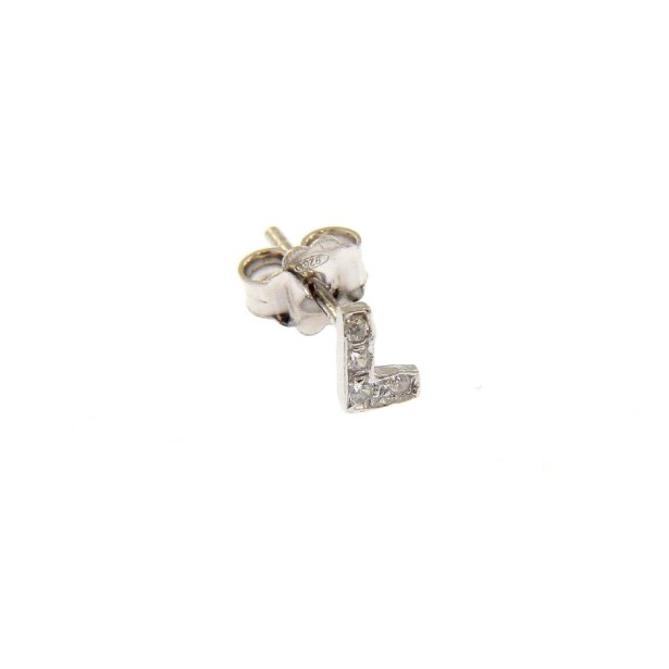 Monorecchino L Argento Rodiato Con Zirconi