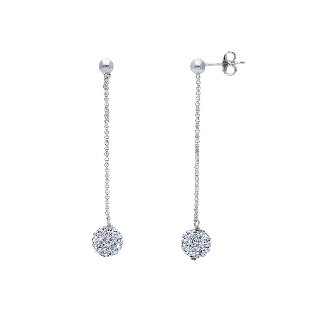 Orecchini pendenti in argento 925/ooo e zirconia cubica