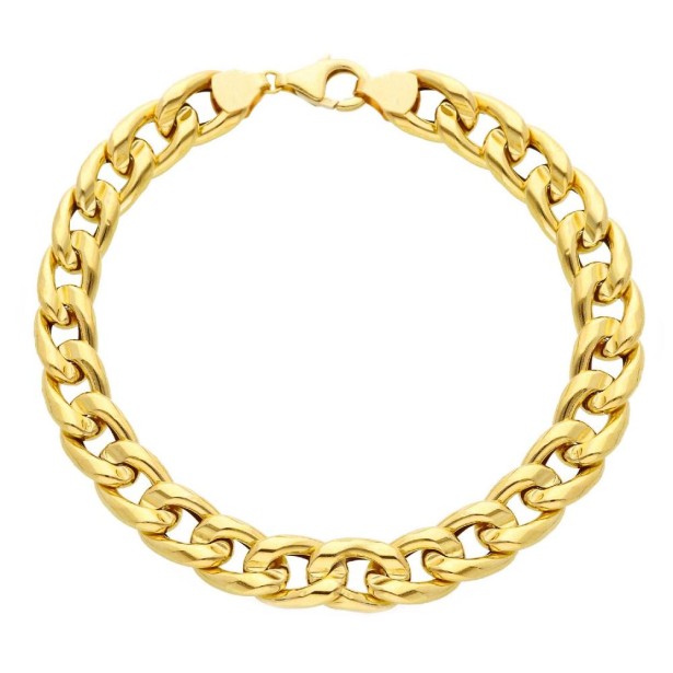 Bracciale catena groumette in oro giallo 750/ooo