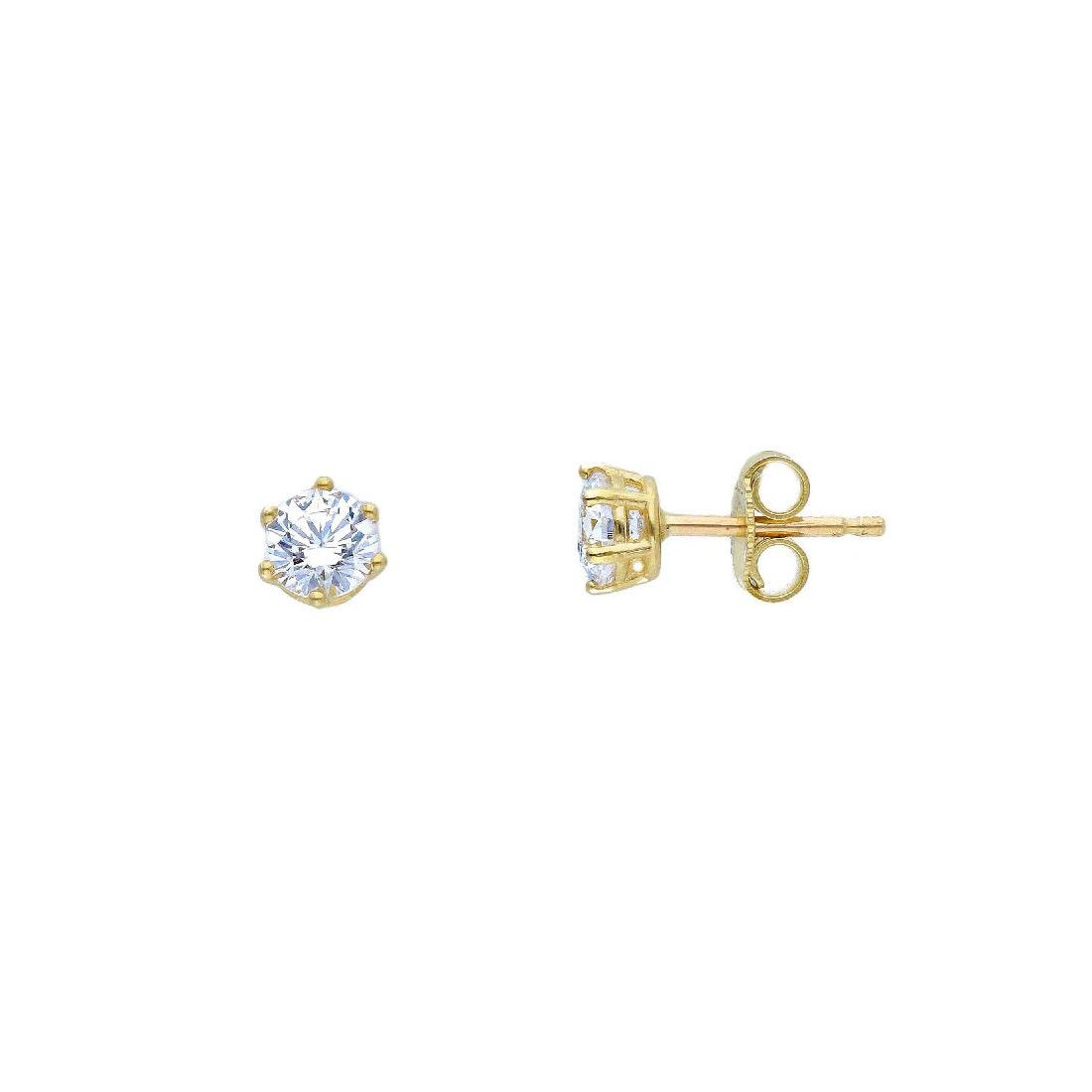 Orecchini punto luce in oro giallo 375/ooo e zirconia cubica