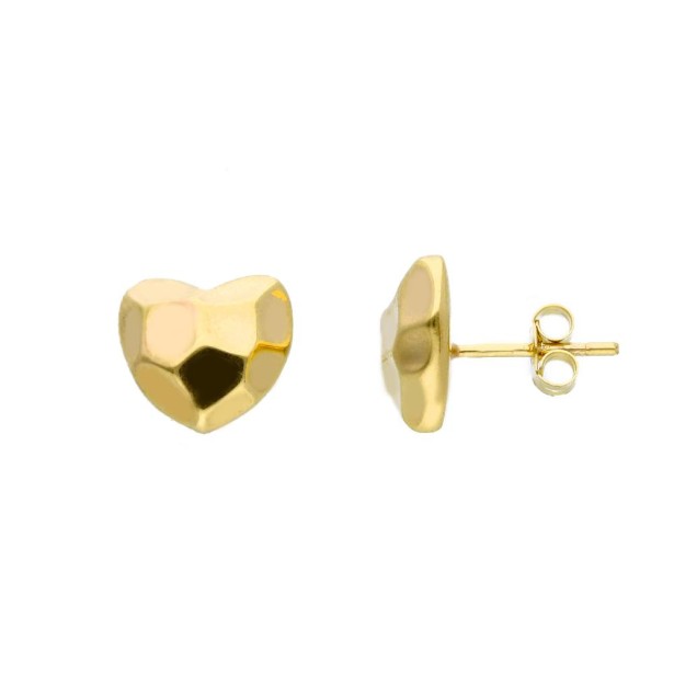 Orecchini lobo in oro giallo  750/ooo con cuore