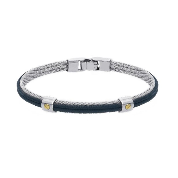 Bracciale in oro giallo 750/ooo e acciaio