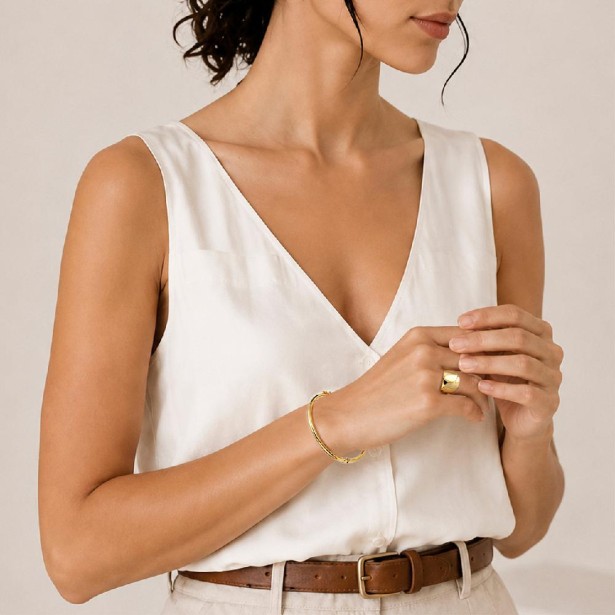 Bracciale rigido in oro giallo 375/ooo