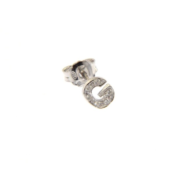Monorecchino G Argento Rodiato Con Zirconi