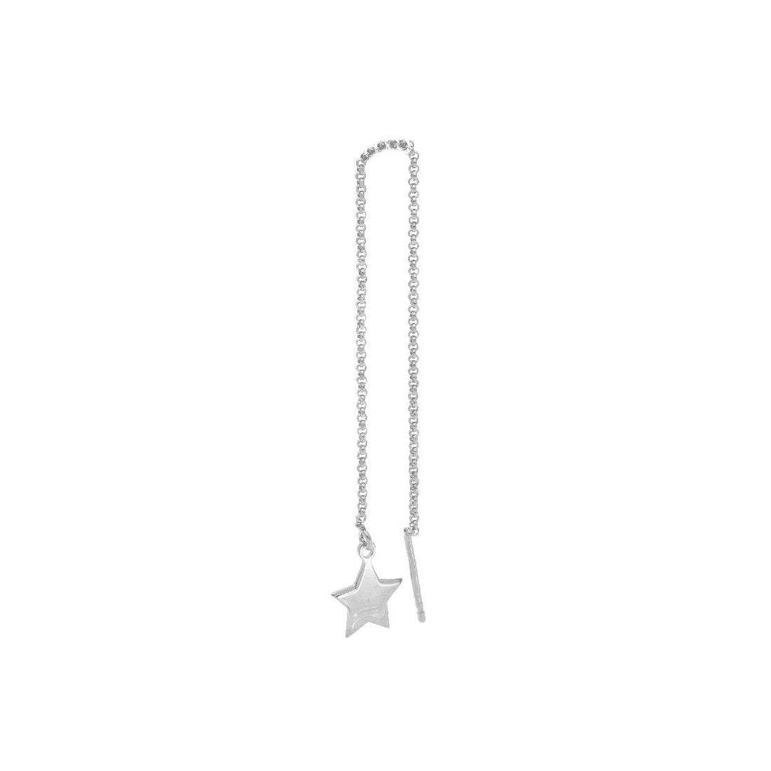 Mono orecchino in argento 925/°°° con stella