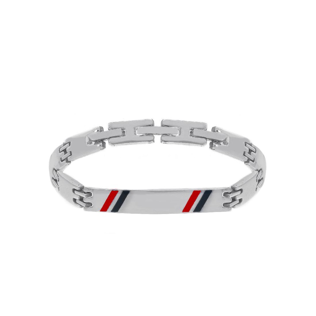 Bracciale targa in acciaio e smalto