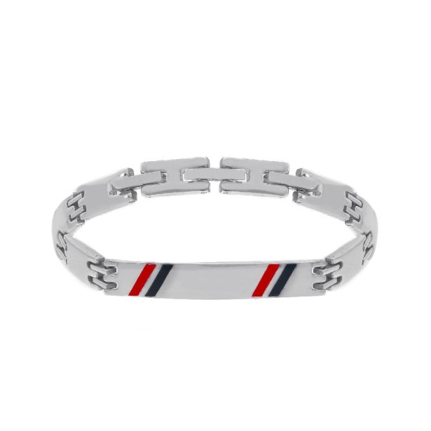 Bracciale targa in acciaio e smalto