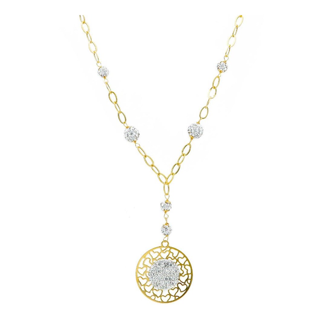 Girocollo in oro giallo 750/°°° e zirconia cubica