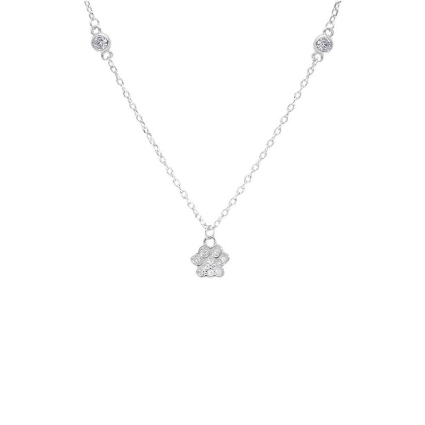 Girocollo in argento 925/ooo zirconia cubica con zampa