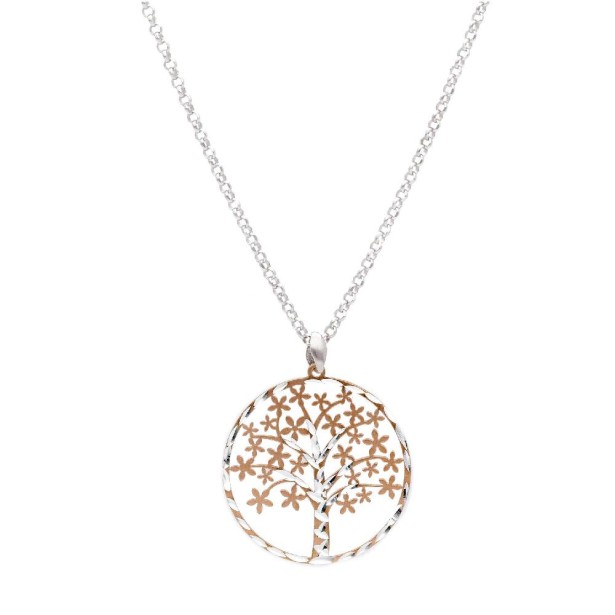 Girocollo in argento bicolore 925/ooo con albero della vita