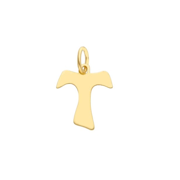 Ciondolo in oro giallo 750/ooo con croce Tau