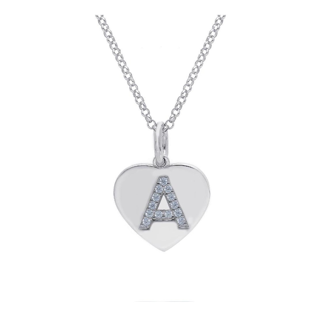 Girocollo in argento 925/ooo e zirconia cubica con iniziale
