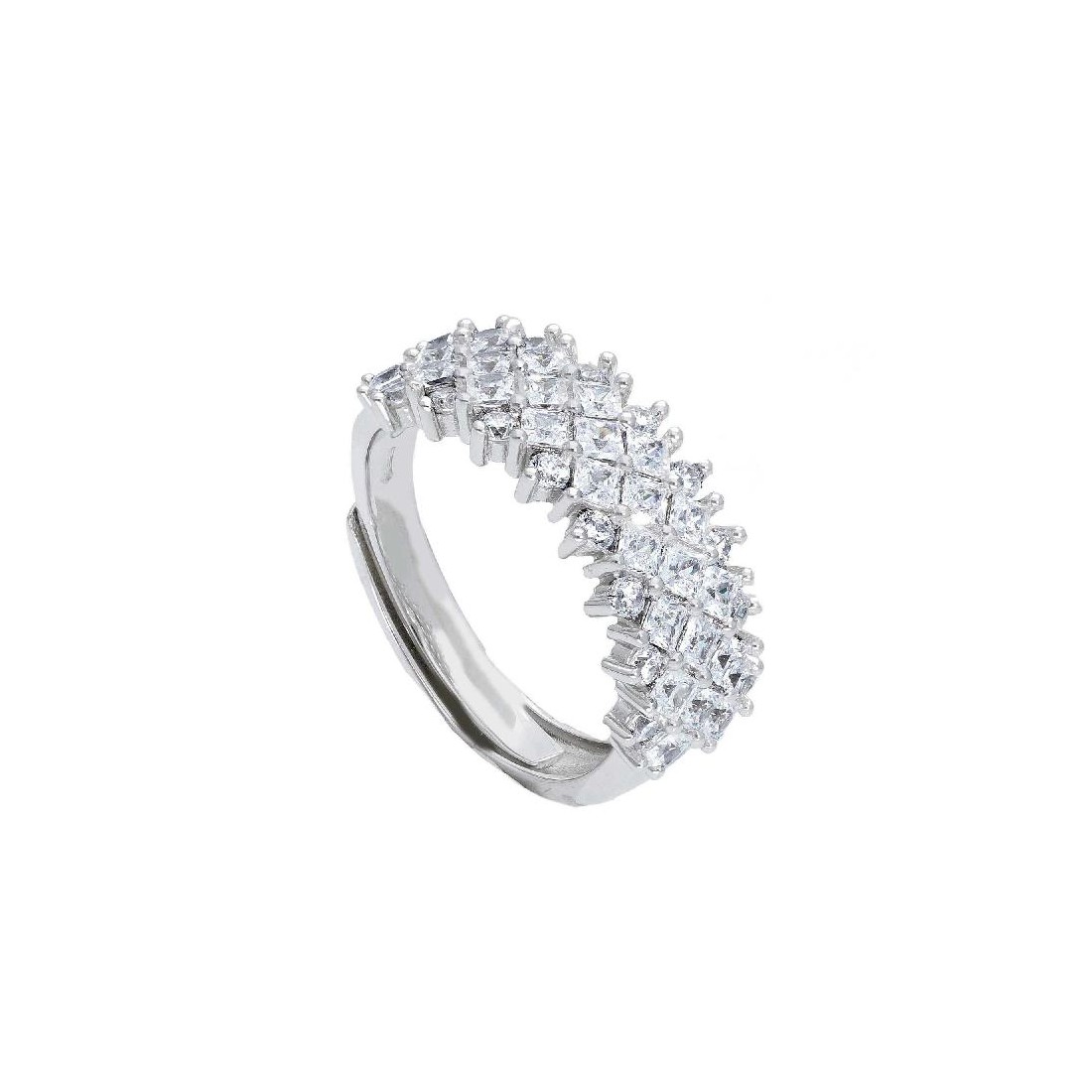Anello fascia  in argento 925/ooo e zirconia cubica