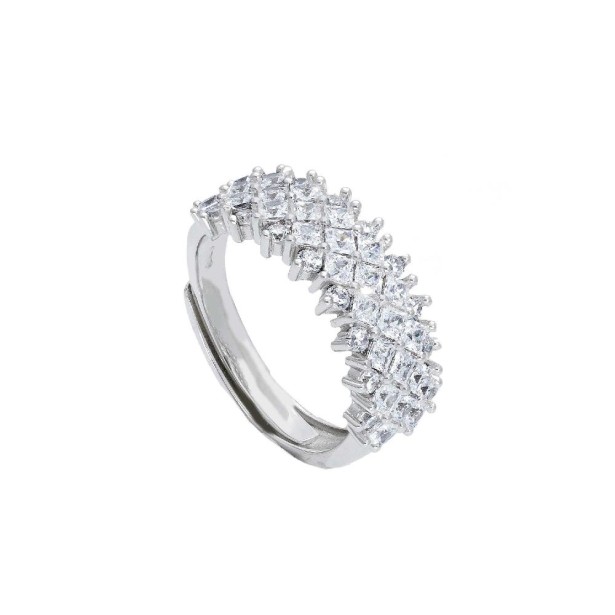 Anello fascia  in argento 925/ooo e zirconia cubica