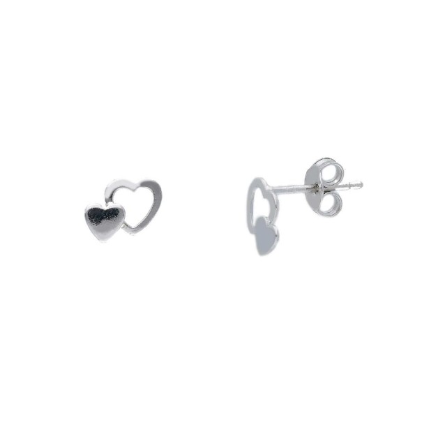 Orecchini lobo in argento 925/ooo con cuore