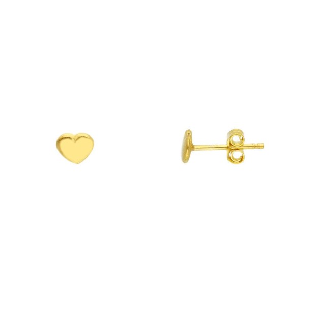 Orecchini lobo in oro giallo 375/ooo con cuore