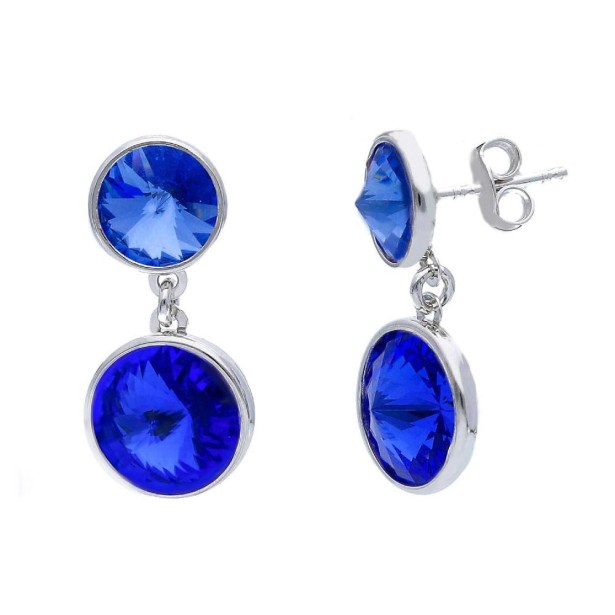Orecchini pendenti in argento 925/ooo e cristallo artificiale blu