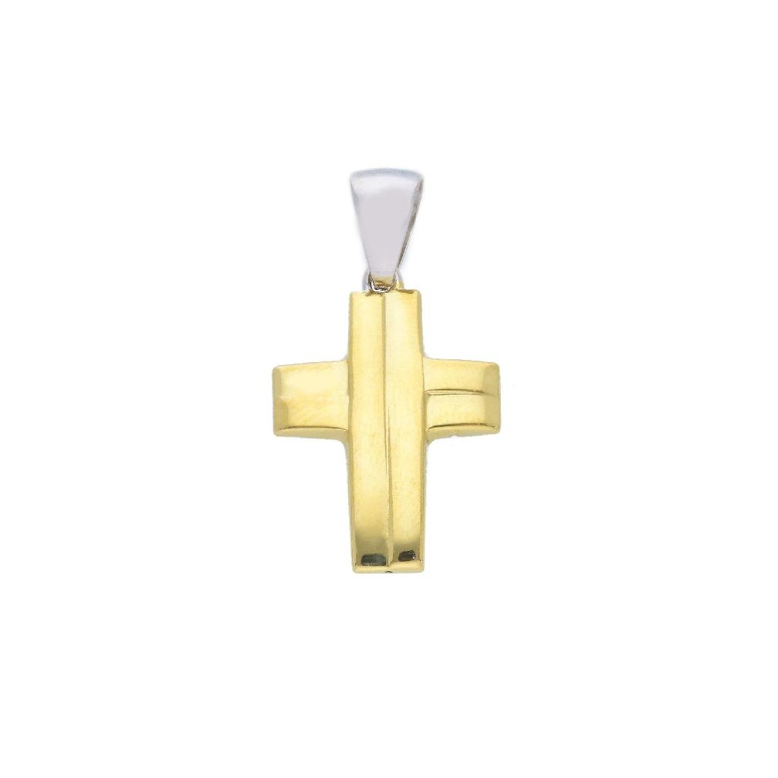 Ciondolo in oro giallo e bianco 750/°°° con croce