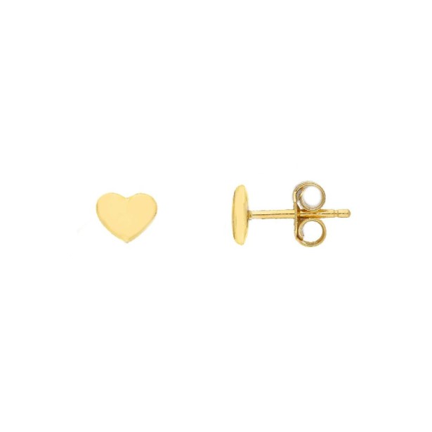 Orecchini lobo in oro giallo 750/ooo con cuore