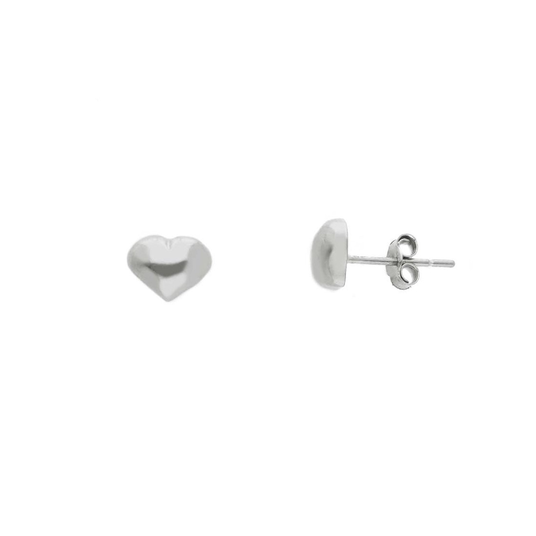Orecchini lobo in oro bianco 750/ooo con cuore