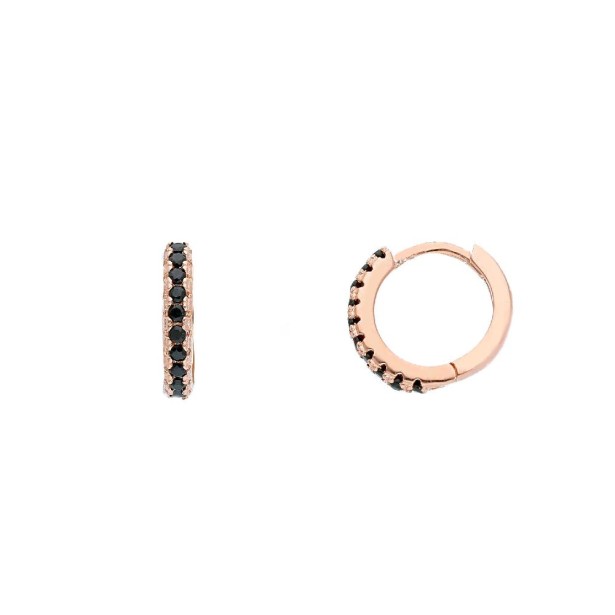 Orecchini cerchio in argento ros� 925/ooo e zirconia cubica