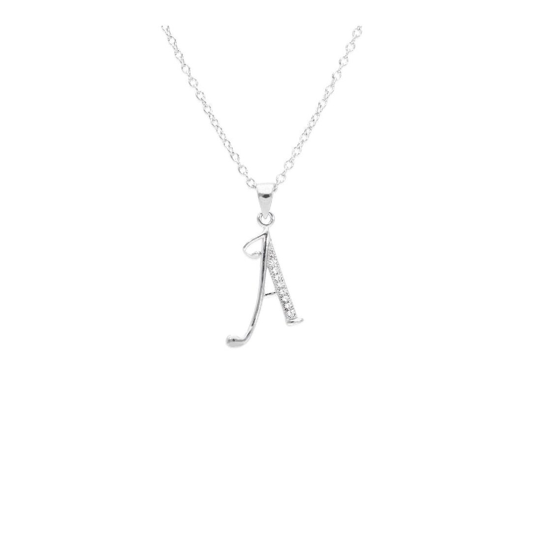 Girocollo in argento 925/°°° e zirconia cubica con iniziale