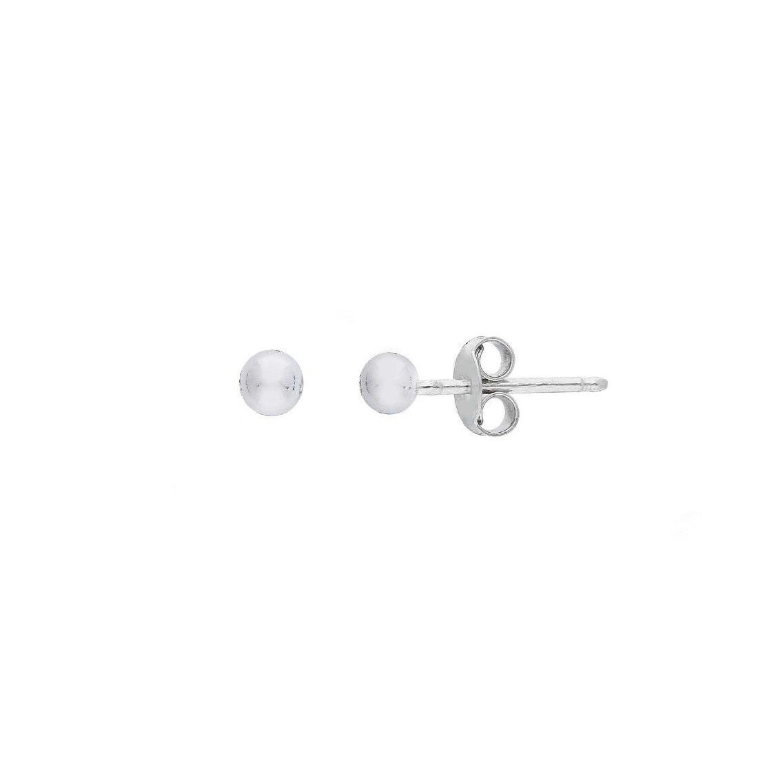 Orecchini lobo in argento 925/ooo con pallina