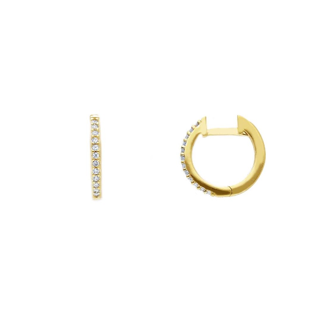 Orecchini cerchio in oro giallo 375/ooo e zirconia cubica
