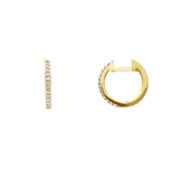 Orecchini cerchio in oro giallo 375/ooo e zirconia cubica