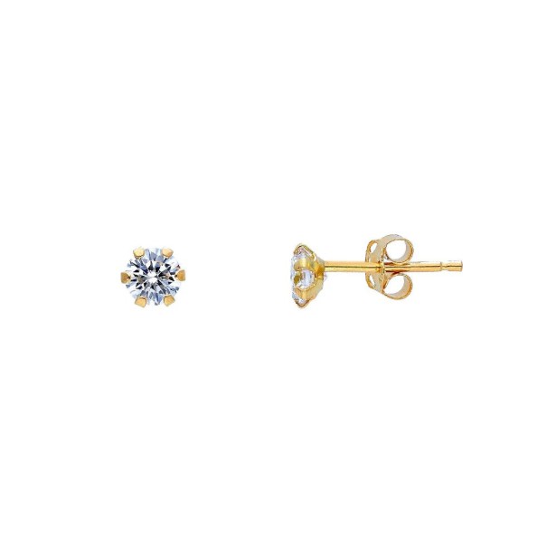 Orecchini punto luce in oro giallo 750/ooo e zirconia cubica
