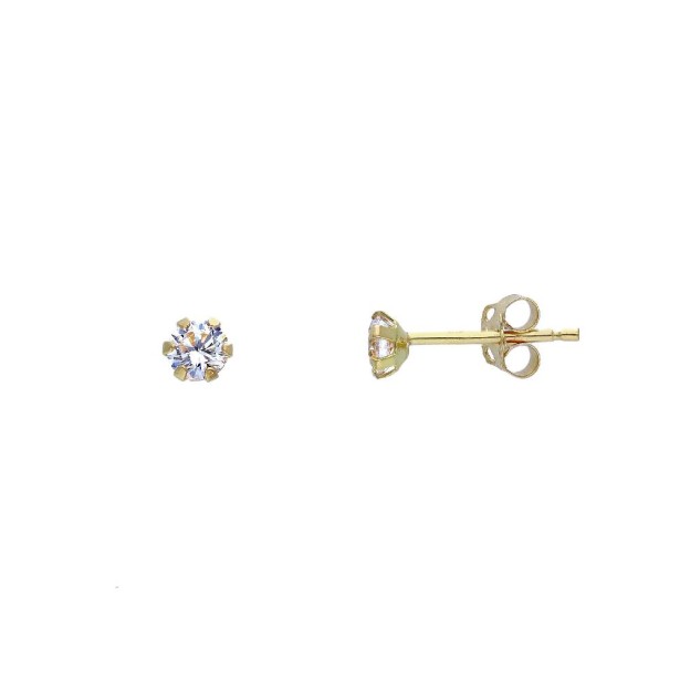 Orecchini punto luce in oro giallo 750/ooo e zirconia cubica