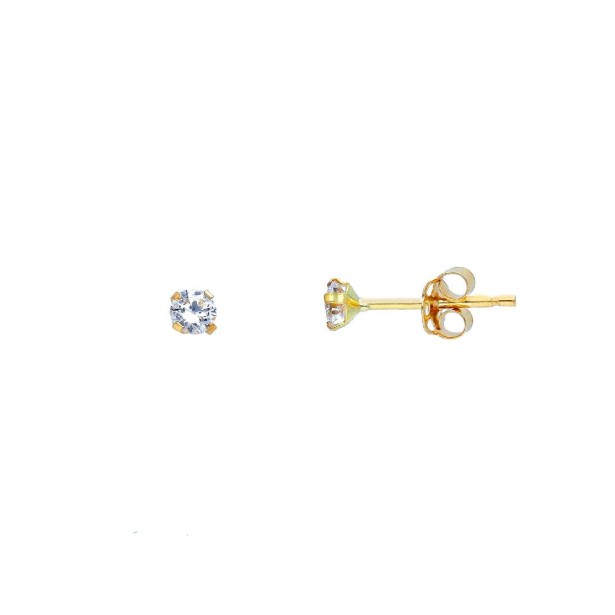 Orecchini punto luce in oro giallo 750/ooo e zirconia cubica