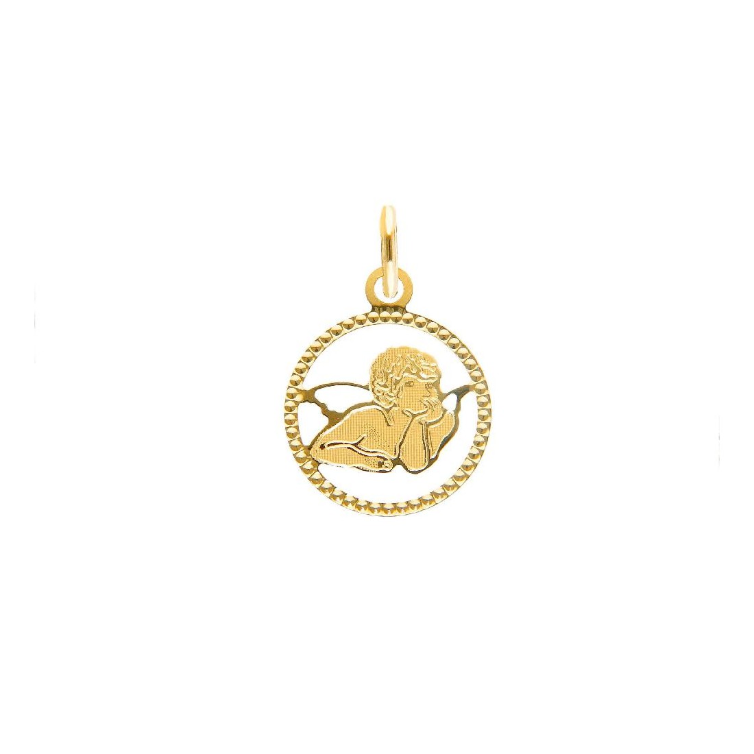 Medaglia in oro giallo 750/ooo con angelo