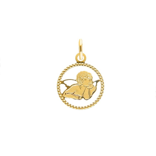 Medaglia in oro giallo 750/ooo con angelo