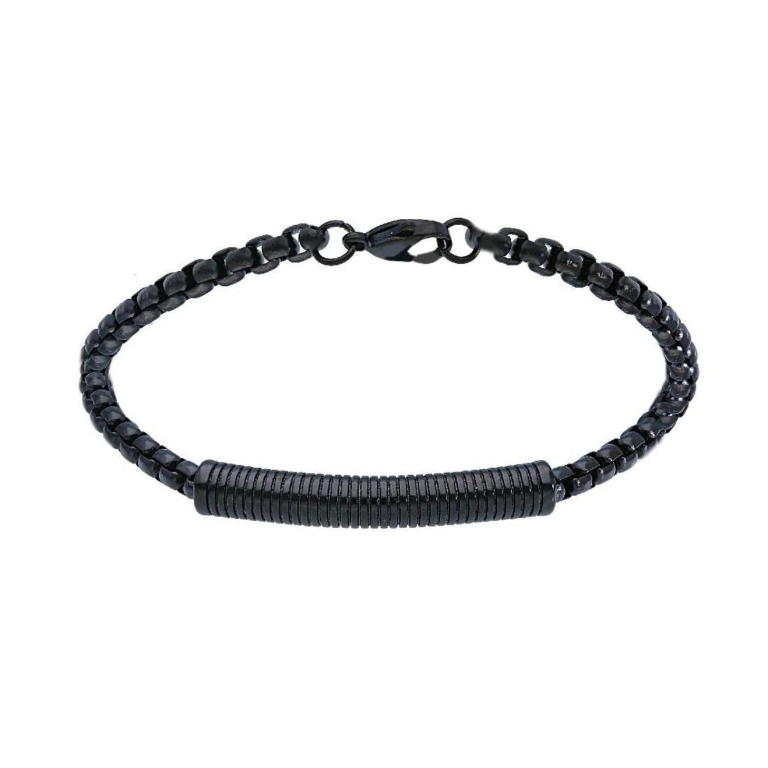 Bracciale in acciaio e pvd nero