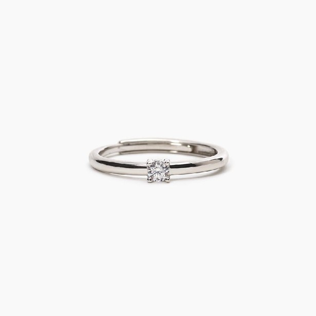 MABINA 523233 - Anello in argento 925/°°° rodiato con zircone Ø 3 mm regolabile da misura 9 a 17