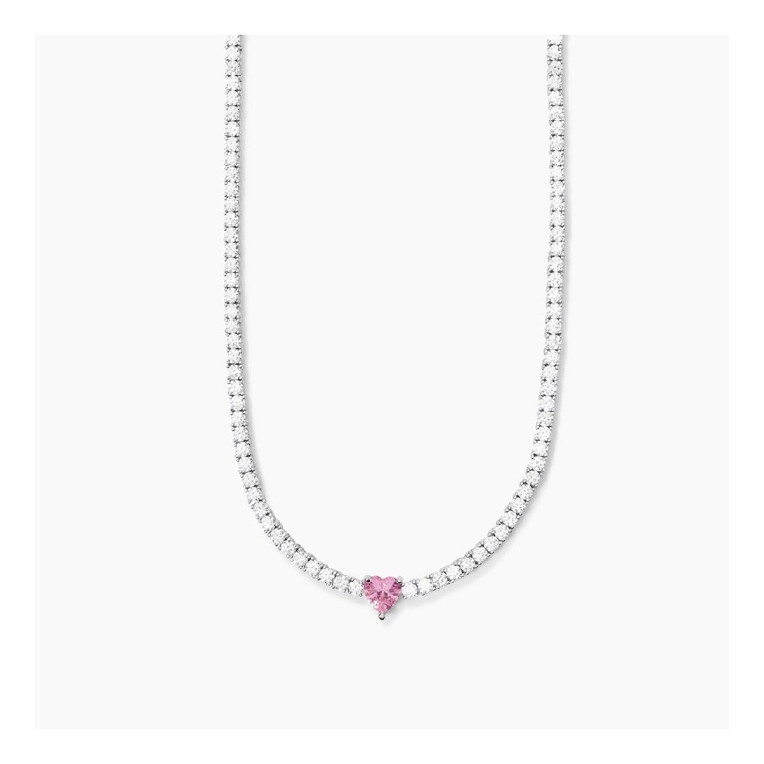 MABINA 553453 - Girocollo in argento 925/°°° zircone rosa e zirconi