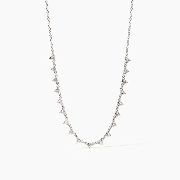 MABINA 553469 Girocollo in argento 925/°°° rodiato catena rolò con 19 castoni