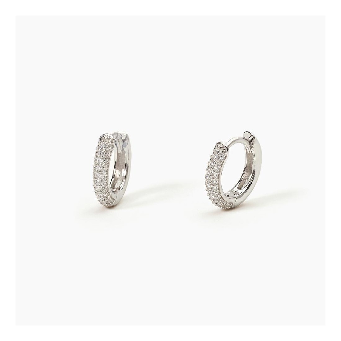 MABINA 563521 Orecchini a cerchio in argento 925/°°° rodiato con zirconi