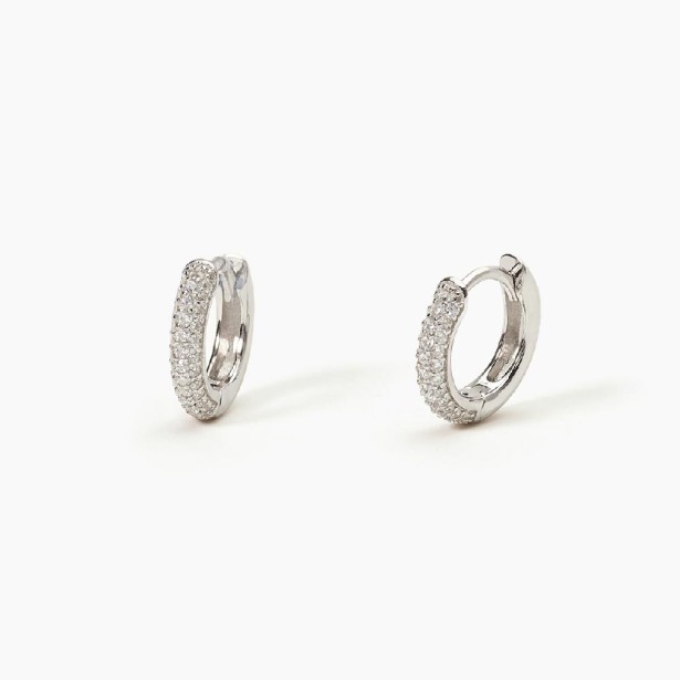 MABINA 563521 Orecchini a cerchio in argento 925/°°° rodiato con zirconi
