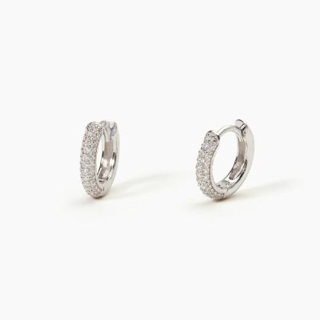 MABINA 563521 Orecchini a cerchio in argento 925/°°° rodiato con zirconi