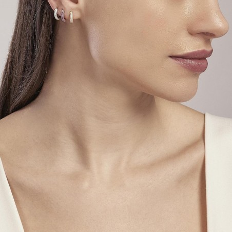 MABINA 563521 Orecchini a cerchio in argento 925/°°° rodiato con zirconi