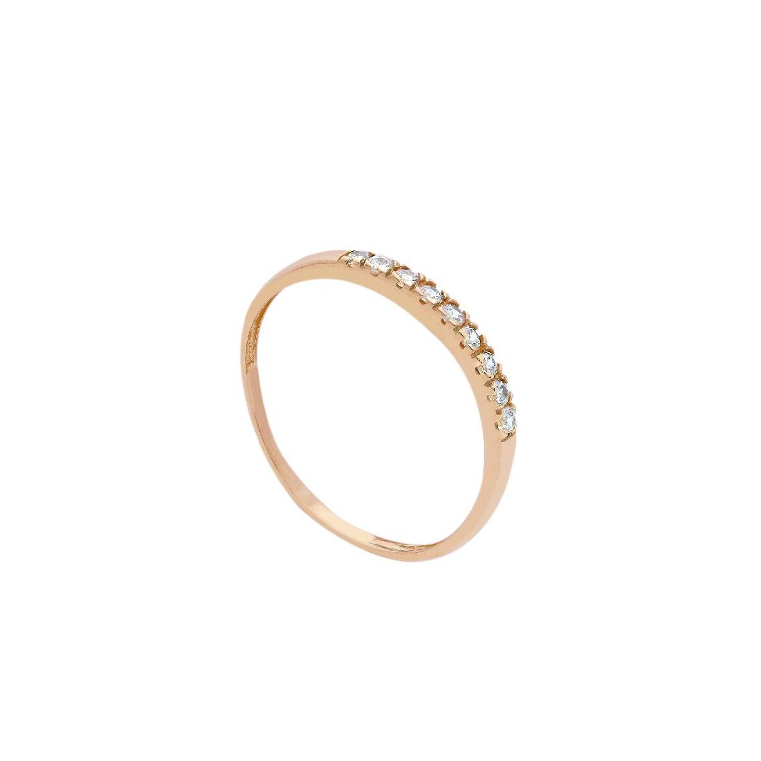 Anello riviere in oro giallo 750/ooo e zirconia cubica