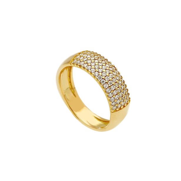 Anello in oro giallo 750/°°° e zirconia cubica