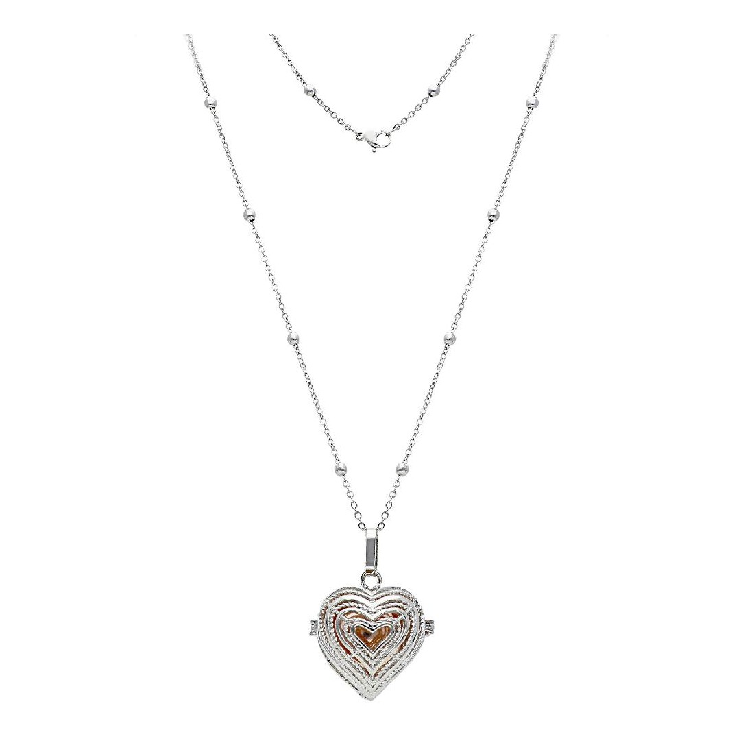 Collana lunga in ottone con chiama angeli