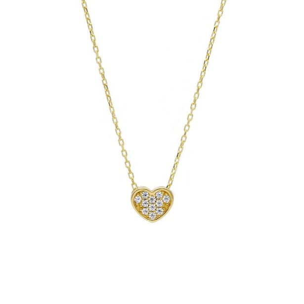 Girocollo in oro giallo 375/ooo e zirconia cubica con cuore