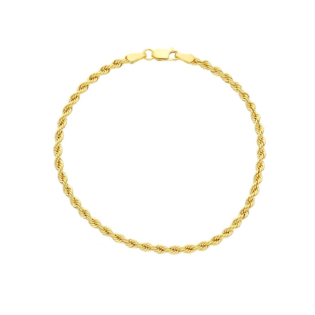 Bracciale catena corda in oro giallo 375/ooo