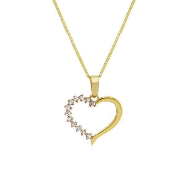 Girocollo in oro giallo 375/ooo e zirconia cubica con cuore