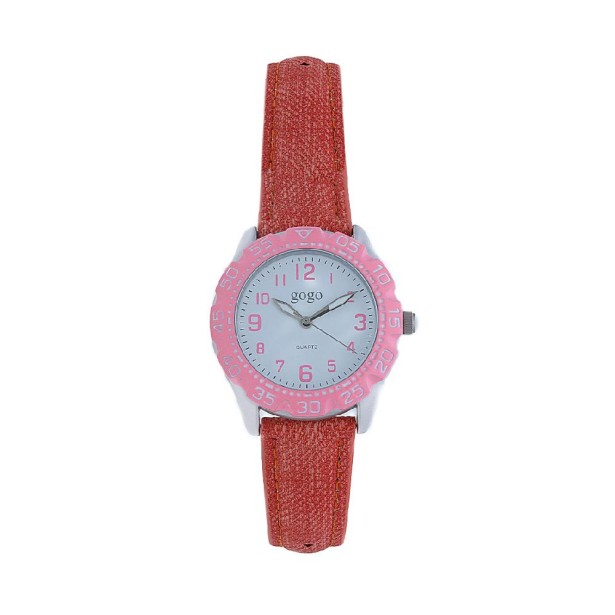 Orologio in metallo con cinturino in pelle