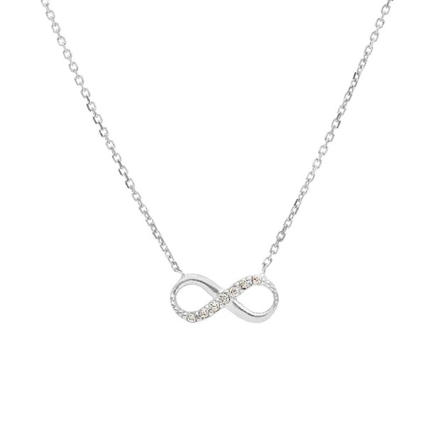 Girocollo in oro bianco 750/ooo e zirconia cubica con infinito